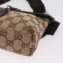 GUCCI GG Canvas Waist bag Beige Silver 92543 Auth ka6823-14