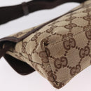 GUCCI GG Canvas Waist bag Beige Silver 92543 Auth ka6823-15