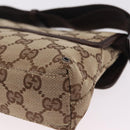 GUCCI GG Canvas Waist bag Beige Silver 92543 Auth ka6823-16