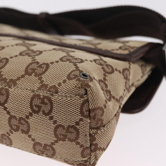 GUCCI GG Canvas Waist bag Beige Silver 92543 Auth ka6823