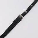 Miu Miu Matelasse Shoulder Bag Leather Black Silver Auth ka6824V-10