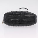 Miu Miu Matelasse Shoulder Bag Leather Black Silver Auth ka6824V-11