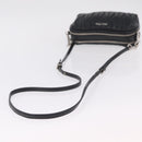 Miu Miu Matelasse Shoulder Bag Leather Black Silver Auth ka6824V-7