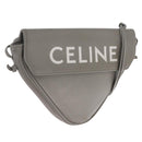 CELINE Triangle Bag Leather Gray Auth ka6826A-1
