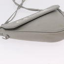 CELINE Triangle Bag Leather Gray Auth ka6826A-10
