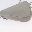 CELINE Triangle Bag Leather Gray Auth ka6826A-12