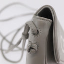 CELINE Triangle Bag Leather Gray Auth ka6826A-14