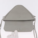 CELINE Triangle Bag Leather Gray Auth ka6826A-16