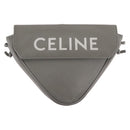 CELINE Triangle Bag Leather Gray Auth ka6826A-2