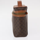 CELINE Macadam Canvas Vanity Pouch PVC Leather Brown Gold Auth ka683-3