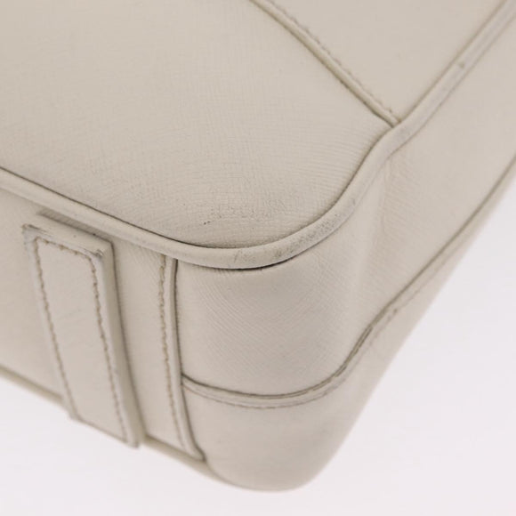 PRADA Business Bag Saffiano leather White Silver Auth ka6834