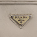 PRADA Business Bag Saffiano leather White Silver Auth ka6834-17