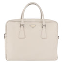 PRADA Business Bag Saffiano leather White Silver Auth ka6834-2