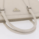 PRADA Business Bag Saffiano leather White Silver Auth ka6834-7