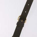 CELINE Shoulder Bag Leather Khaki Gold Auth ka6840-8