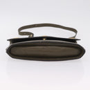 CELINE Shoulder Bag Leather Khaki Gold Auth ka6840-13