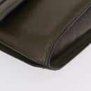 CELINE Shoulder Bag Leather Khaki Gold Auth ka6840-15