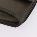 CELINE Shoulder Bag Leather Khaki Gold Auth ka6840-17