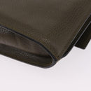 CELINE Shoulder Bag Leather Khaki Gold Auth ka6840-20