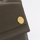 CELINE Shoulder Bag Leather Khaki Gold Auth ka6840-22