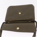 CELINE Shoulder Bag Leather Khaki Gold Auth ka6840-23