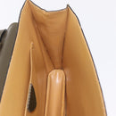 CELINE Shoulder Bag Leather Khaki Gold Auth ka6840-23