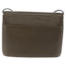 CELINE Shoulder Bag Leather Khaki Gold Auth ka6840-4