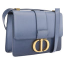 Christian Dior 30 Montaigne Shoulder Bag Leather Blue Gold Auth ka6841V-1