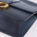 Christian Dior 30 Montaigne Shoulder Bag Leather Blue Gold Auth ka6841V-15