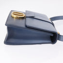 Christian Dior 30 Montaigne Shoulder Bag Leather Blue Gold Auth ka6841V-4