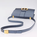 Christian Dior 30 Montaigne Shoulder Bag Leather Blue Gold Auth ka6841V-8