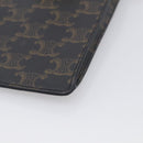 CELINE Macadam Canvas Triomphe Vertical Mobile Pouch PVC Brown Gold Auth ka6842-10