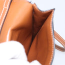 CELINE Macadam Canvas Triomphe Vertical Mobile Pouch PVC Brown Gold Auth ka6842-19