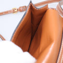 CELINE Macadam Canvas Triomphe Vertical Mobile Pouch PVC Brown Gold Auth ka6842-20