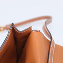 CELINE Macadam Canvas Triomphe Vertical Mobile Pouch PVC Brown Gold Auth ka6842-21