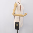 CELINE Macadam Canvas Triomphe Vertical Mobile Pouch PVC Brown Gold Auth ka6842-24
