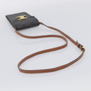 CELINE Macadam Canvas Triomphe Vertical Mobile Pouch PVC Brown Gold Auth ka6842-7