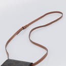 CELINE Macadam Canvas Triomphe Vertical Mobile Pouch PVC Brown Gold Auth ka6842-8
