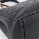 CHANEL GST Matelasse Chain Tote Bag Caviar Skin Black Gold CC Auth ka6843SAM-11