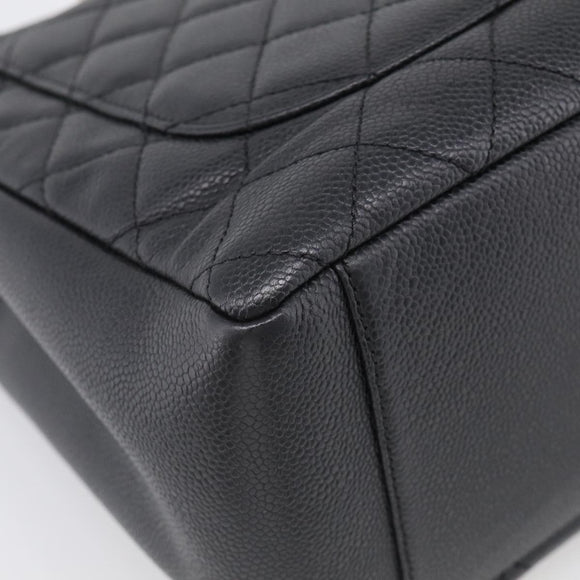 CHANEL GST Matelasse Chain Tote Bag Caviar Skin Black Gold CC Auth ka6843SAM