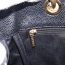 CHANEL GST Matelasse Chain Tote Bag Caviar Skin Black Gold CC Auth ka6843SAM-19