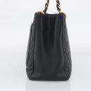 CHANEL GST Matelasse Chain Tote Bag Caviar Skin Black Gold CC Auth ka6843SAM-4