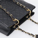 CHANEL GST Matelasse Chain Tote Bag Caviar Skin Black Gold CC Auth ka6843SAM-6