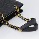 CHANEL GST Matelasse Chain Tote Bag Caviar Skin Black Gold CC Auth ka6843SAM-7