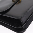 GUCCI Interlocking Shoulder Bag Leather Black Gold Auth ka6844-10