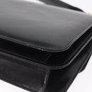 GUCCI Interlocking Shoulder Bag Leather Black Gold Auth ka6844-13