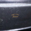 GUCCI Interlocking Shoulder Bag Leather Black Gold Auth ka6844-17
