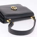 GUCCI Interlocking Shoulder Bag Leather Black Gold Auth ka6844-6