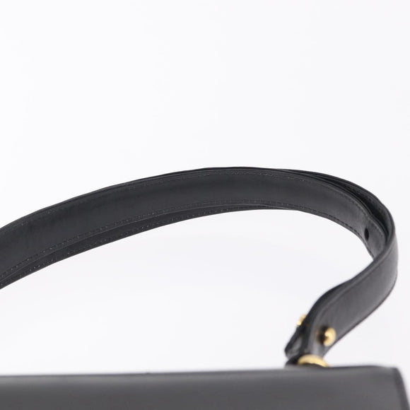 GUCCI Interlocking Shoulder Bag Leather Black Gold Auth ka6844