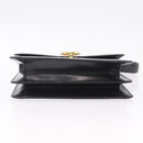 GUCCI Interlocking Shoulder Bag Leather Black Gold Auth ka6844-9